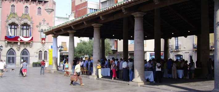 A photograph of the central square in Granollers, a large town close to Barcelona. 